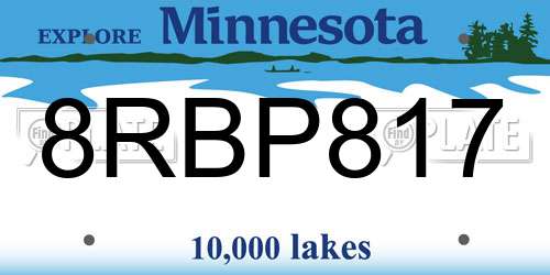 8RBP817 Minnesota License Plate