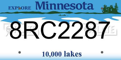 8RC2287 Minnesota License Plate