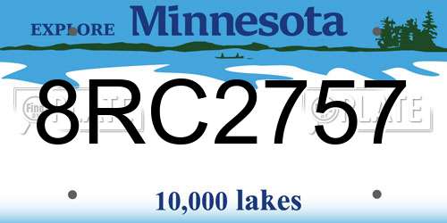 8RC2757 Minnesota License Plate