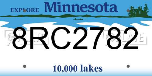 8RC2782 Minnesota License Plate