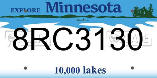 8RC3130 Minnesota License Plate