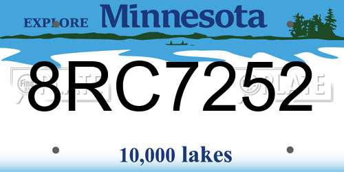 8RC7252 Minnesota License Plate