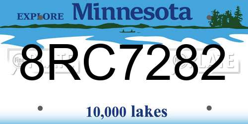 8RC7282 Minnesota License Plate