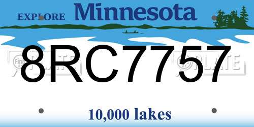 8RC7757 Minnesota License Plate