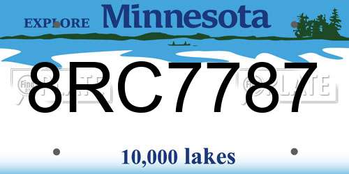 8RC7787 Minnesota License Plate