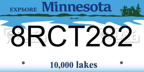8RCT282 Minnesota License Plate