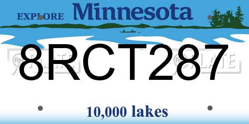8RCT287 Minnesota License Plate