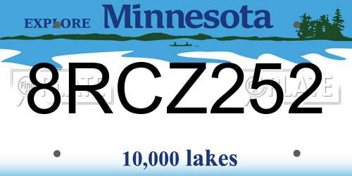 8RCZ252 Minnesota License Plate
