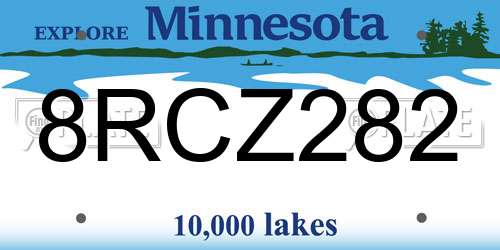8RCZ282 Minnesota License Plate