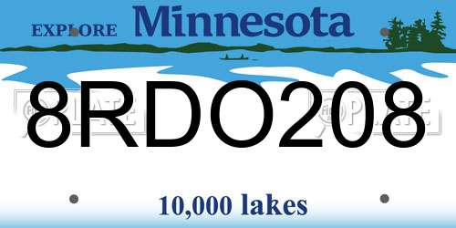 8RDO208 Minnesota License Plate