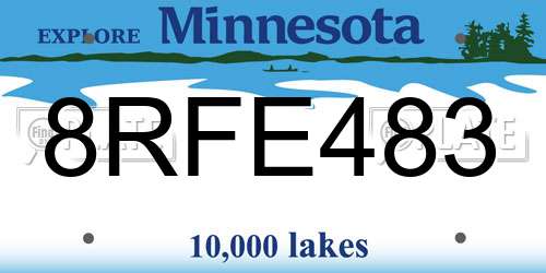 8RFE483 Minnesota License Plate