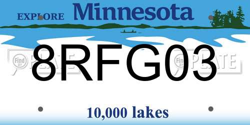 8RFG03 Minnesota License Plate