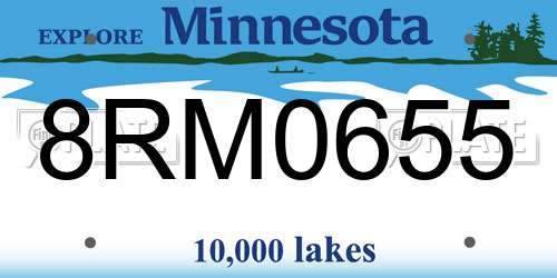 8RM0655 Minnesota License Plate