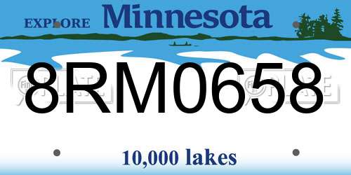 8RM0658 Minnesota License Plate