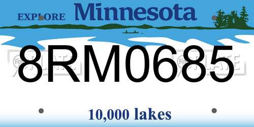 8RM0685 Minnesota License Plate