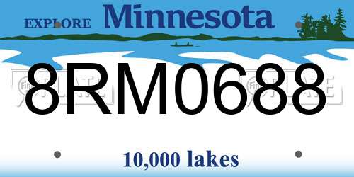 8RM0688 Minnesota License Plate