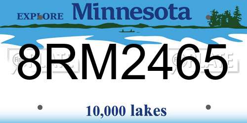 8RM2465 Minnesota License Plate