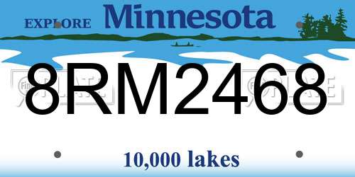 8RM2468 Minnesota License Plate