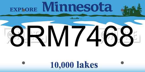 8RM7468 Minnesota License Plate
