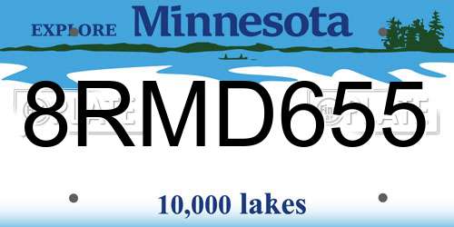 8RMD655 Minnesota License Plate