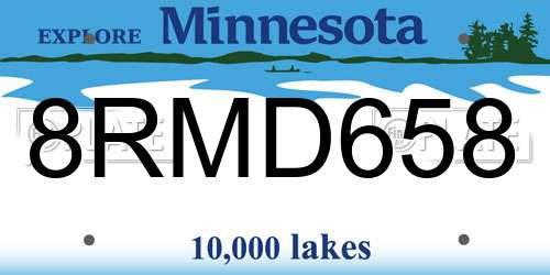 8RMD658 Minnesota License Plate