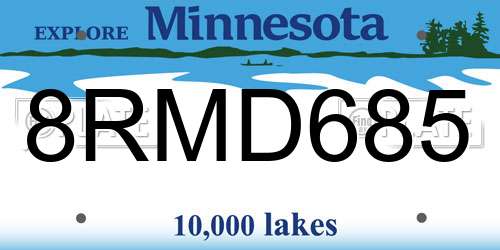 8RMD685 Minnesota License Plate