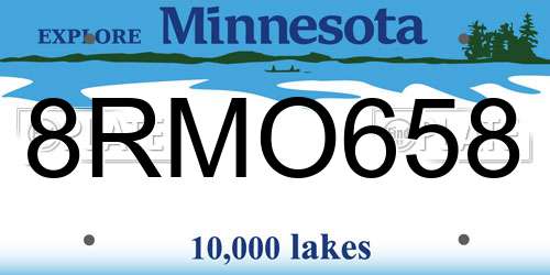 8RMO658 Minnesota License Plate