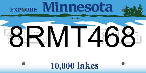 8RMT468 Minnesota License Plate