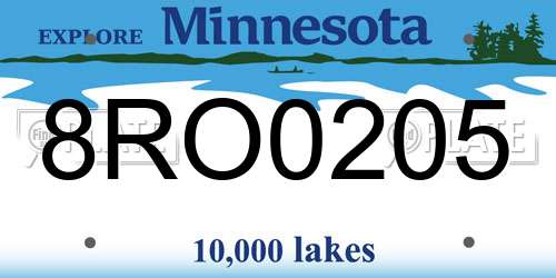 8RO0205 Minnesota License Plate