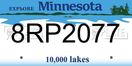 8RP2077 Minnesota License Plate