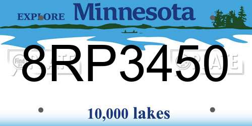 8RP3450 Minnesota License Plate