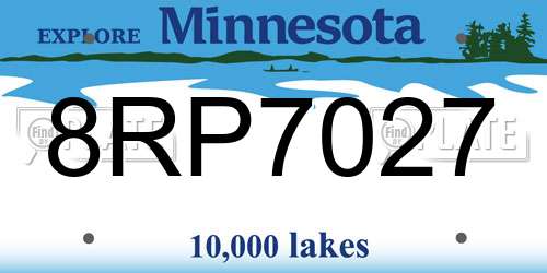 8RP7027 Minnesota License Plate