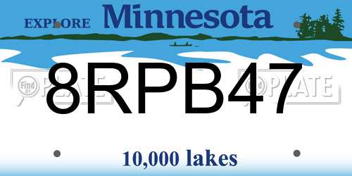 8RPB47 Minnesota License Plate