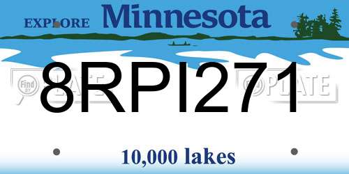 8RPI271 Minnesota License Plate
