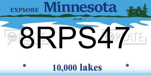 8RPS47 Minnesota License Plate