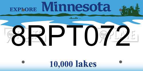 8RPT072 Minnesota License Plate