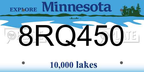 8RQ450 Minnesota License Plate