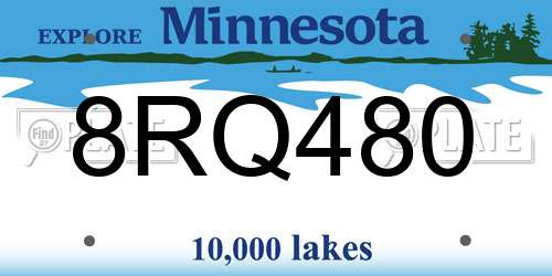 8RQ480 Minnesota License Plate