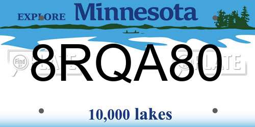 8RQA80 Minnesota License Plate