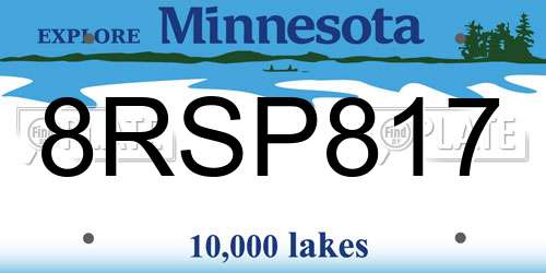 8RSP817 Minnesota License Plate