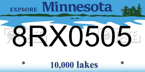 8RX0505 Minnesota License Plate