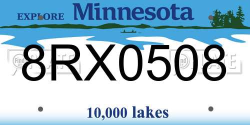 8RX0508 Minnesota License Plate