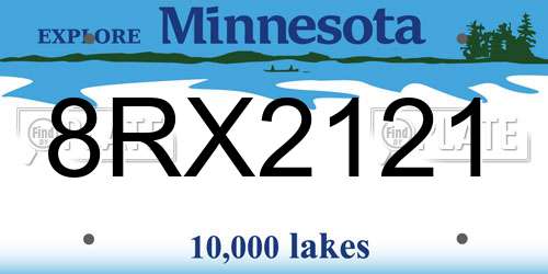 8RX2121 Minnesota License Plate