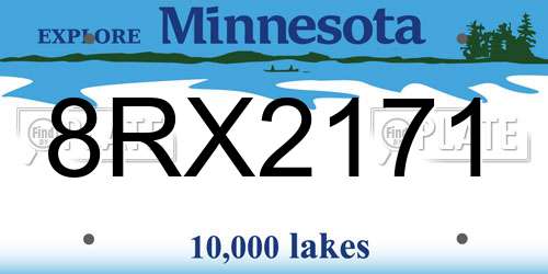 8RX2171 Minnesota License Plate