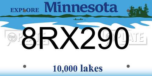 8RX290 Minnesota License Plate