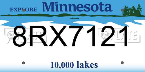 8RX7121 Minnesota License Plate