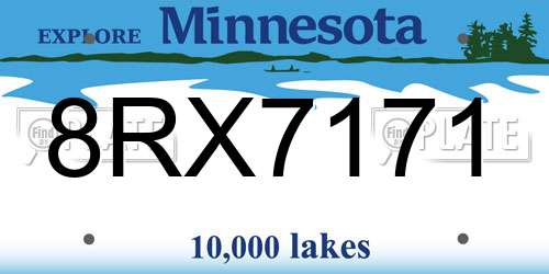 8RX7171 Minnesota License Plate