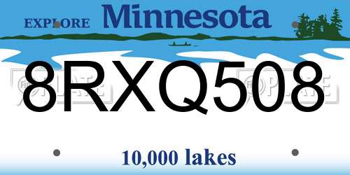 8RXQ508 Minnesota License Plate