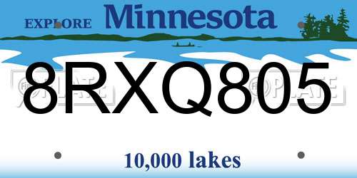 8RXQ805 Minnesota License Plate