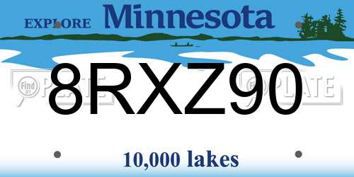 8RXZ90 Minnesota License Plate